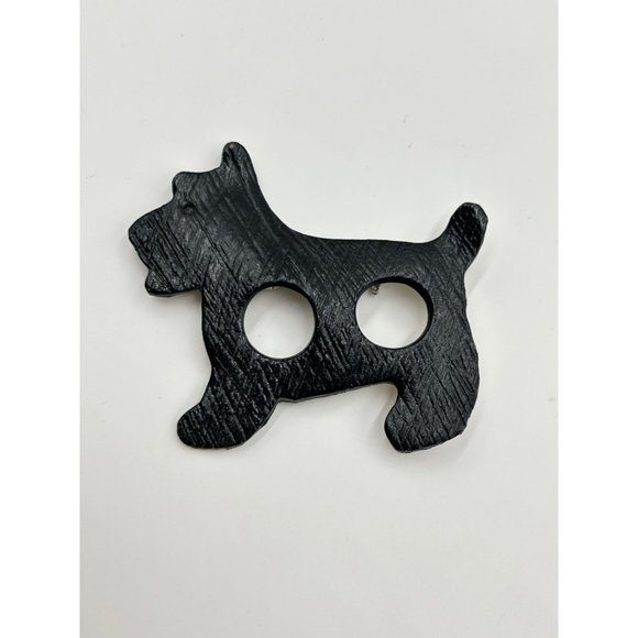 Strange Unusual Black Scottie Pin Brooch Large Size Dog Animal Figural Jewelry - Picture 2 of 5
